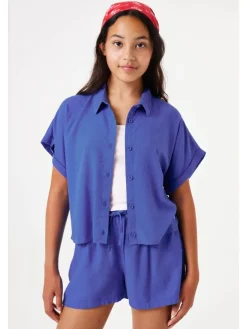 Linnen blouse blauw