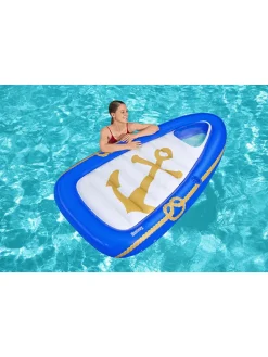 Luchtbed "Nautik" blauw/wit - (L)190 x (B)107 cm