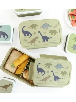 Lunchbox "Dinosaurs" kaki - (B)22 x (H)7 x (D)14 cm