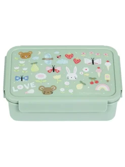 Lunchbox "Joy" groen - (B)22 x (H)7 x (D)14,5 cm