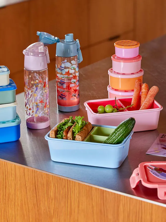 Lunchbox lichtroze/rood - (B)21 x (H)7,5 x (D)14 cm