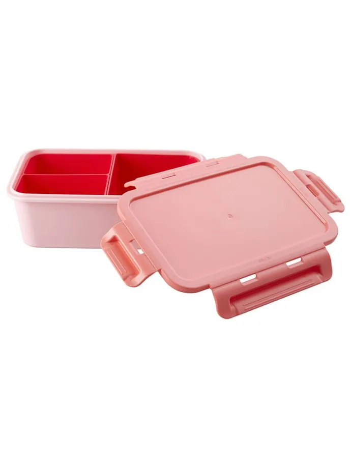 Lunchbox lichtroze/rood - (B)21 x (H)7,5 x (D)14 cm