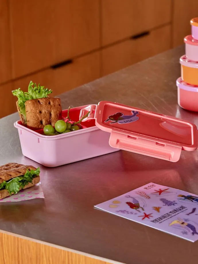 Lunchbox lichtroze/rood - (B)21 x (H)7,5 x (D)14 cm