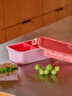 Lunchbox lichtroze/rood - (B)21 x (H)7,5 x (D)14 cm
