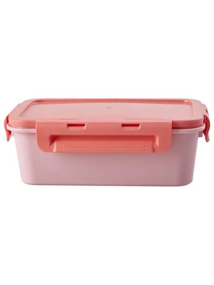 Lunchbox lichtroze/rood - (B)21 x (H)7,5 x (D)14 cm