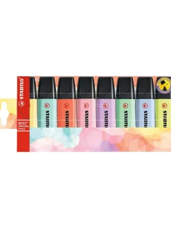 Markeerstiften "Boss Pastel" - 8 stuks