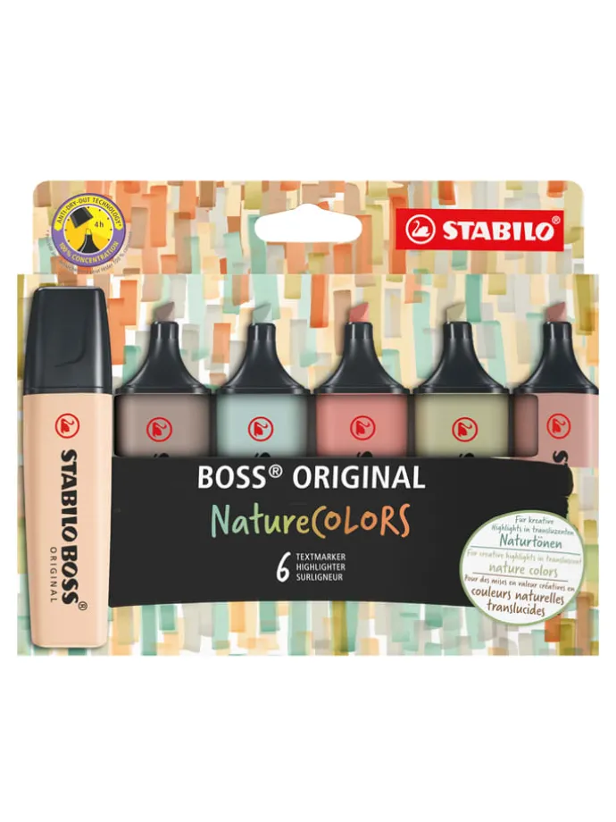 Markeerstiften "STABILO Boss - Nature Colors" - 6 stuks