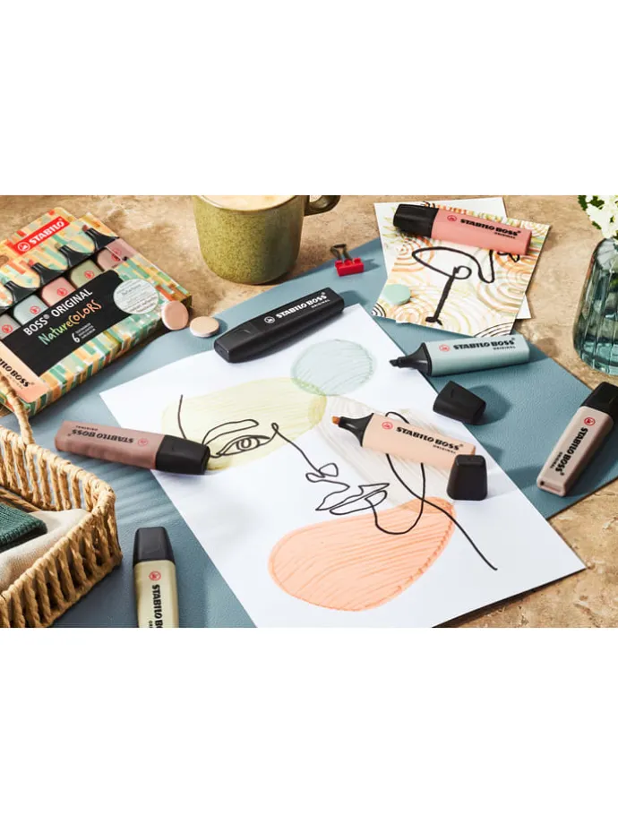 Markeerstiften "STABILO Boss - Nature Colors" - 6 stuks