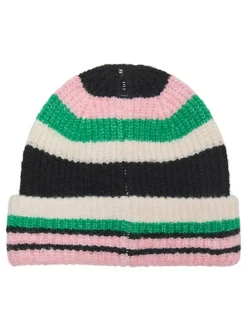 Muts "Amanda" zwart/lichtroze/groen
