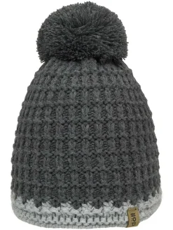 Muts met pompon antraciet