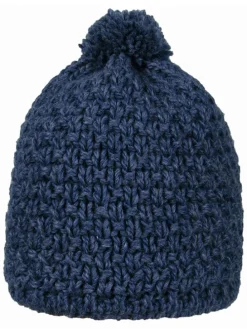 Muts met pompon donkerblauw