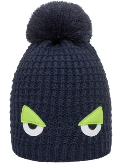 Muts met pompon donkerblauw