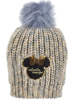 Muts met pompon "Minnie" grijs