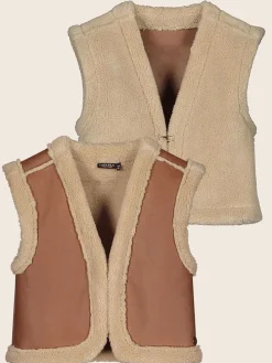 Omkeerbare bodywarmer beige/lichtbruin