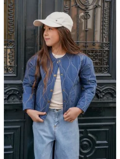 Omkeerbare jas "Livia" blauw/goudkleurig