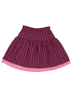 Omkeerbare traditionele rok bordeaux/lichtroze