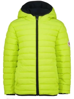 Omkeerbare tussenjas donkerblauw/neongeel