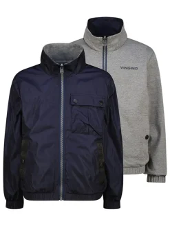 Omkeerbare tussenjas donkerblauw/grijs