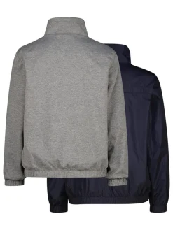 Omkeerbare tussenjas donkerblauw/grijs