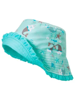 Omkeerbare zonnehoed "Eenhoornzeemeerkat" turquoise
