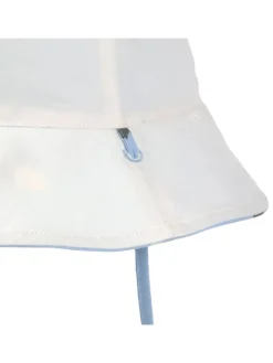 Omkeerbare zonnehoed lichtblauw/crème