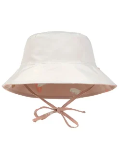 Omkeerbare zonnehoed oranje/crème