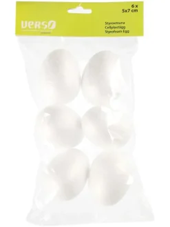 Paaseieren van piepschuim wit - 6 stuks