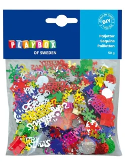 Pailletten "Christmas" meerkleurig, 50 g - vanaf 3 jaar