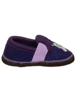 Pantoffels "Bobby" donkerblauw/paars