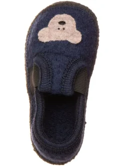 Pantoffels "Bobby Teddy" donkerblauw