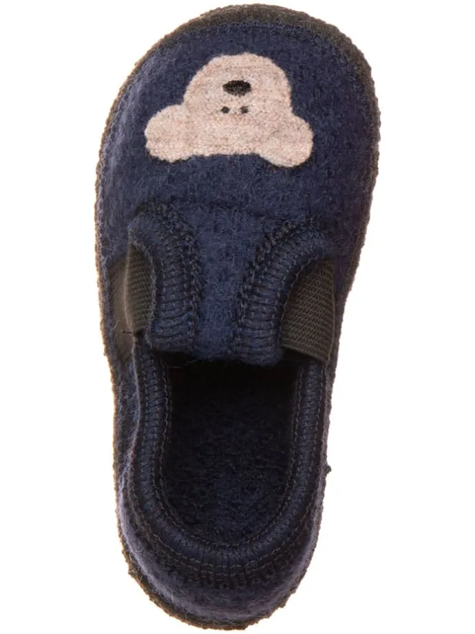 Pantoffels "Bobby Teddy" donkerblauw