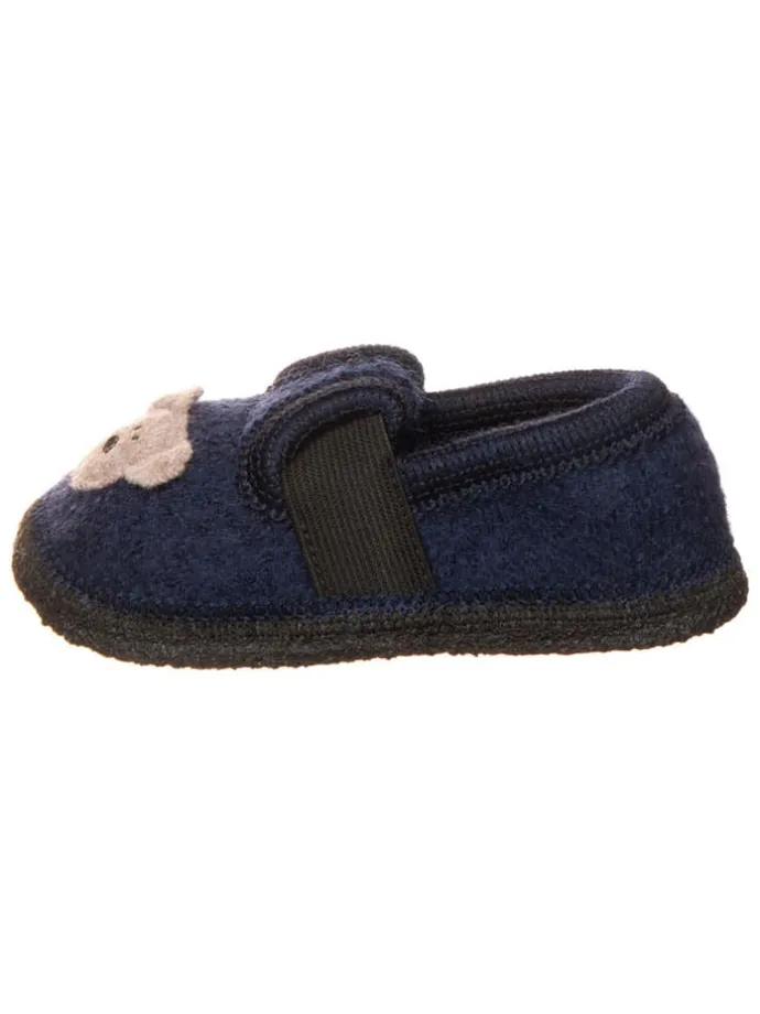 Pantoffels "Bobby Teddy" donkerblauw