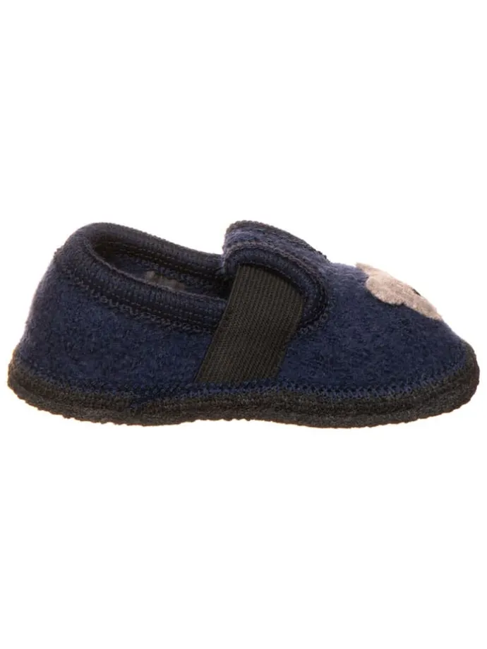 Pantoffels "Bobby Teddy" donkerblauw