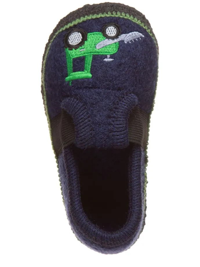 Pantoffels "Bobby Traktor" donkerblauw