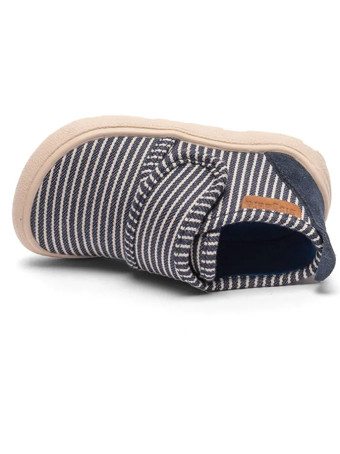 Pantoffels donkerblauw/wit