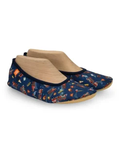 Pantoffels "Happy" donkerblauw