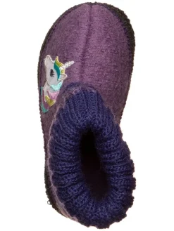 Pantoffels "Kauns" paars/donkerblauw