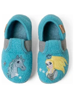 Pantoffels "Schneeprinzessin" turquoise