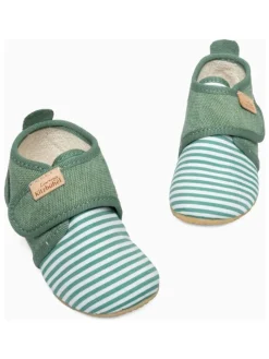 Pantoffels "Sigi Streifchen" groen