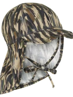 Pet met nekbescherming beige/groen/bruin