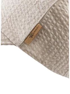 Pet met nekbescherming "Strepen" beige