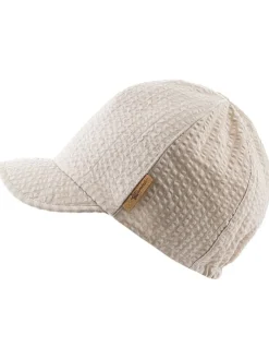 Pet met nekbescherming "Strepen" beige