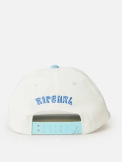 Pet "Washed Twill" crème/lichtblauw