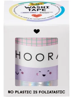 Plakband "Hotfoil Happy Vibes" meerkleurig - 4x 5 m