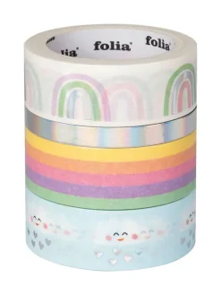 Plakband "Rainbow Clouds" meerkleurig - 4x 5 m