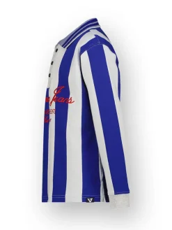 Poloshirt "Karo" wit/blauw