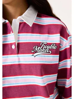 Poloshirt roze/wit
