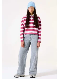 Poloshirt roze/wit