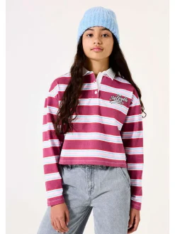 Poloshirt roze/wit