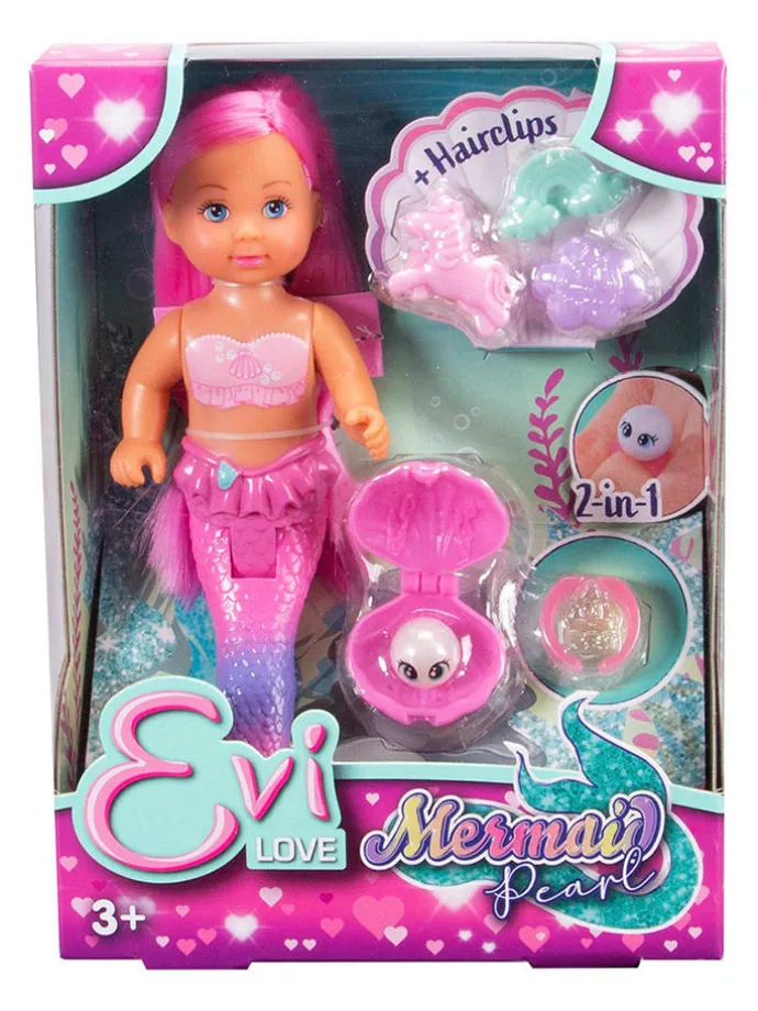 Pop "Evi Love Mermaid Pearl" met accessoires - vanaf 3 jaar